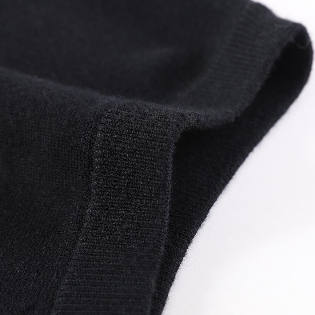 [Cashmere&Sheepskin] Single Breasted V-neck Knitted Vest Cardigan for Autumn and Winter Sleeveless Men's Wool Sweater