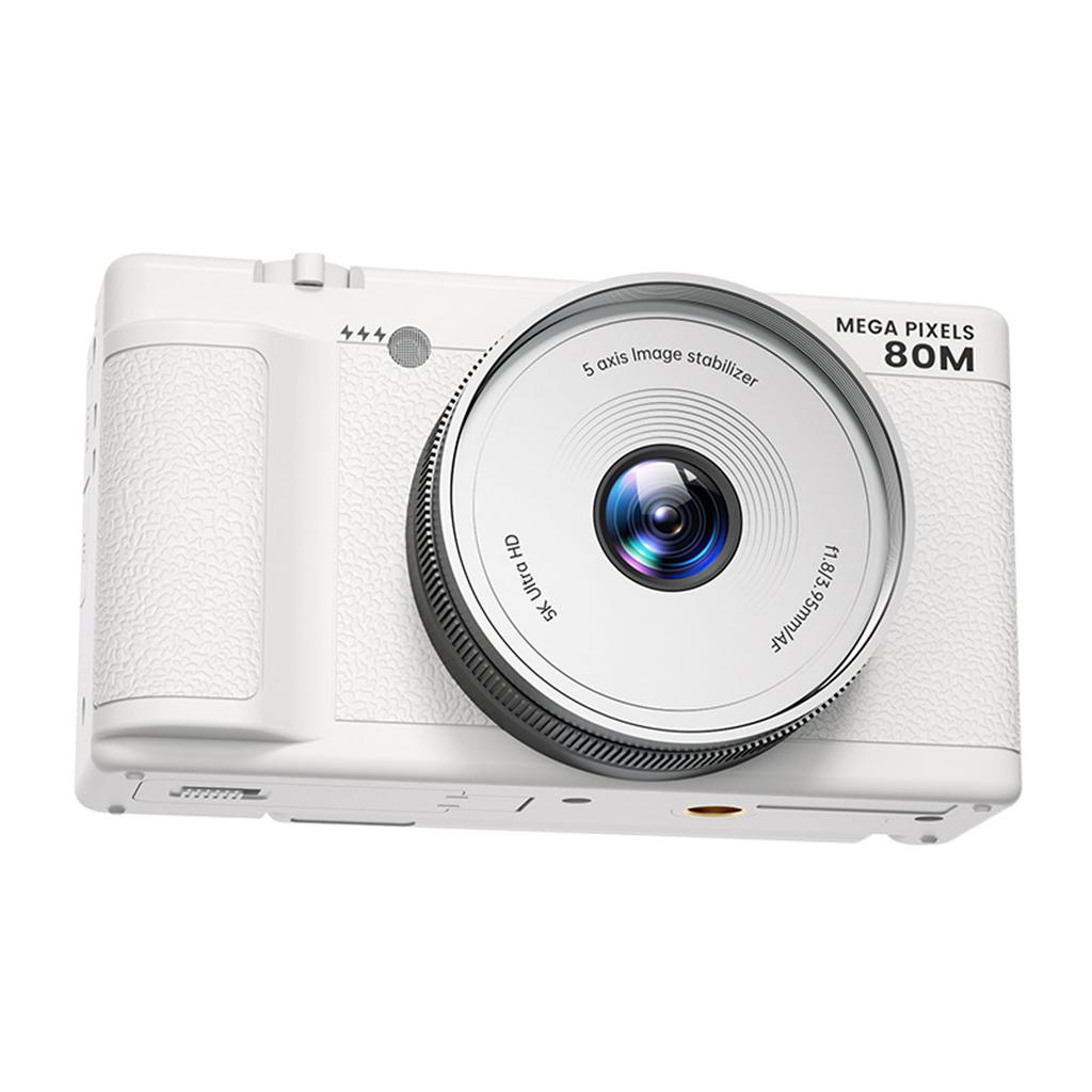 Digital Camera 80MP 5K with 270 Degree   Screen 2.8 Inch LED Fill Light 18x Zoom HD Compact Travel Video Camera for Beginner Students