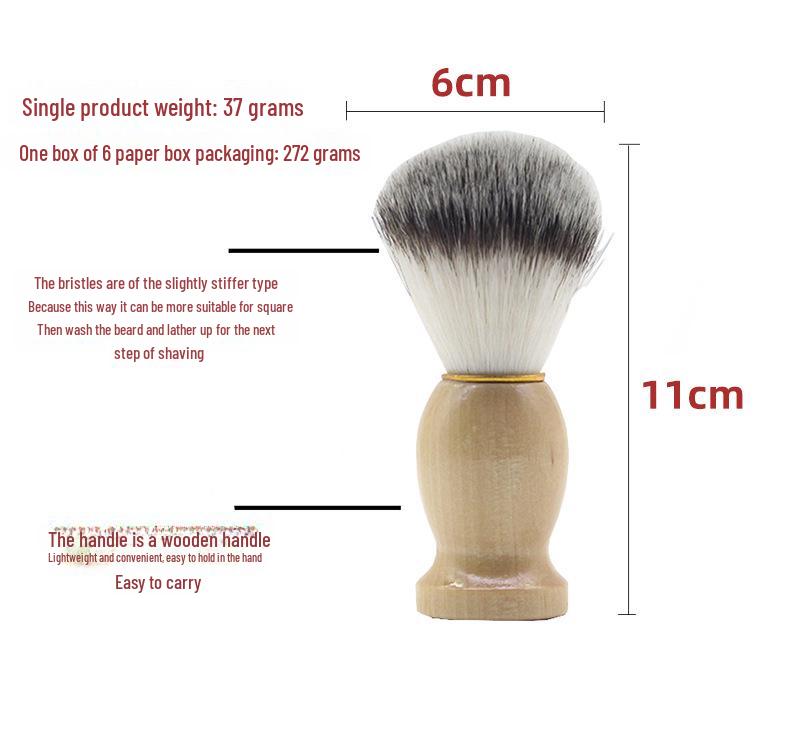 Men's Old-Fashioned Wooden Beard Shaving Brush