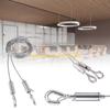 F26C Stainless Steel Picture Hanger Cables Long Wire Adjustable Artwork Hanging Wires with Portable Hook 2 Pack Set