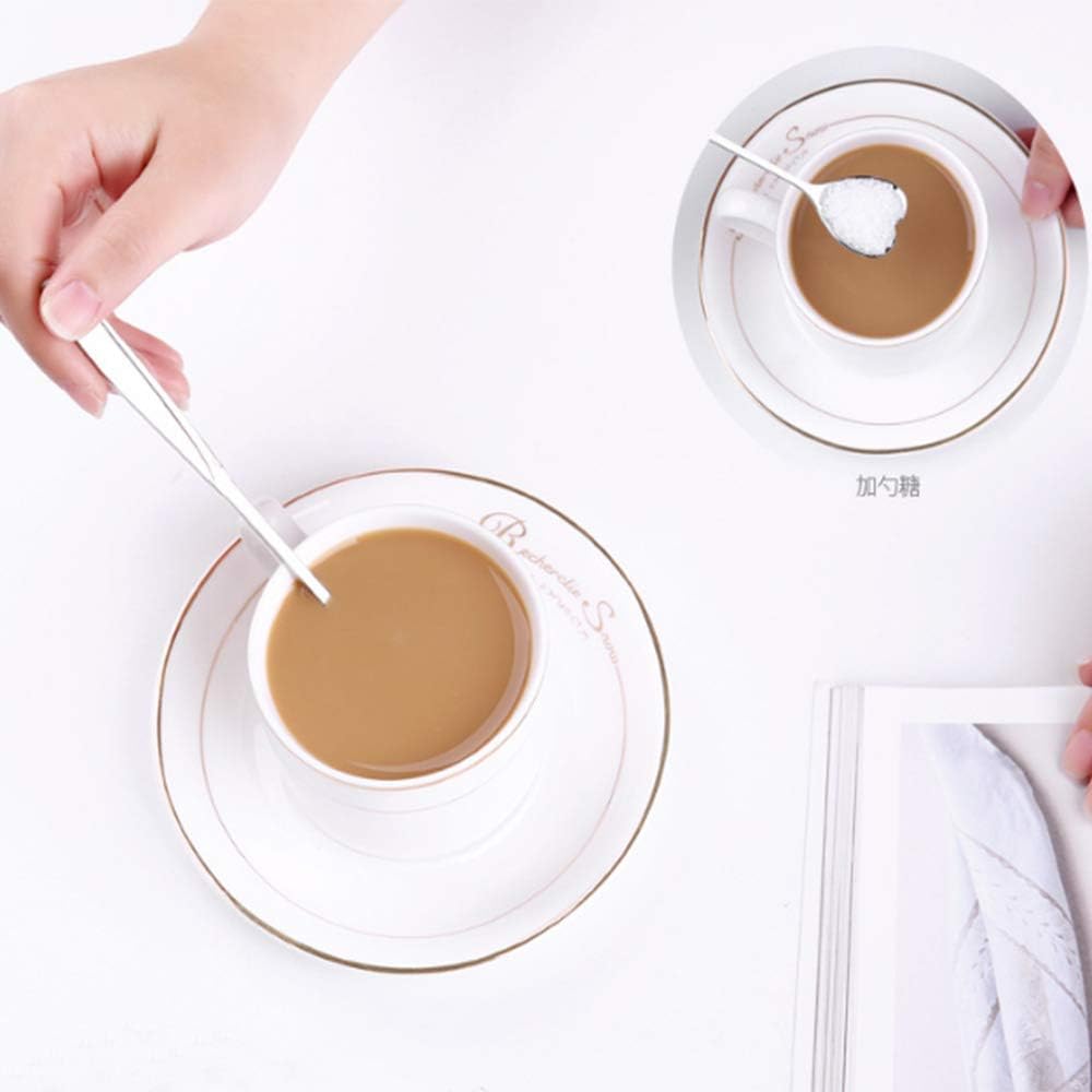 Stainless Steel Creative Long Handle Spoon Set - Mixing, Tea, Cake, Sugar, Dessert, Ice Cream, Cocktail Stirring, Coffee, Milkshake, Cold Drink - 4