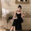 Sequin summer suspender skirt new high temperament spice girl slim mid-length dress dress sexy dress small man