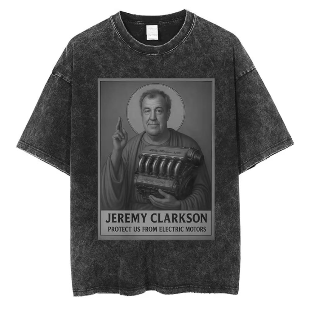 Jeremy Clarkson Funny Inaudible Wasged Vintage Washed T Shirt Men Humor Fashion Tees Casual Cotton Oversized T Shirts Streetwear