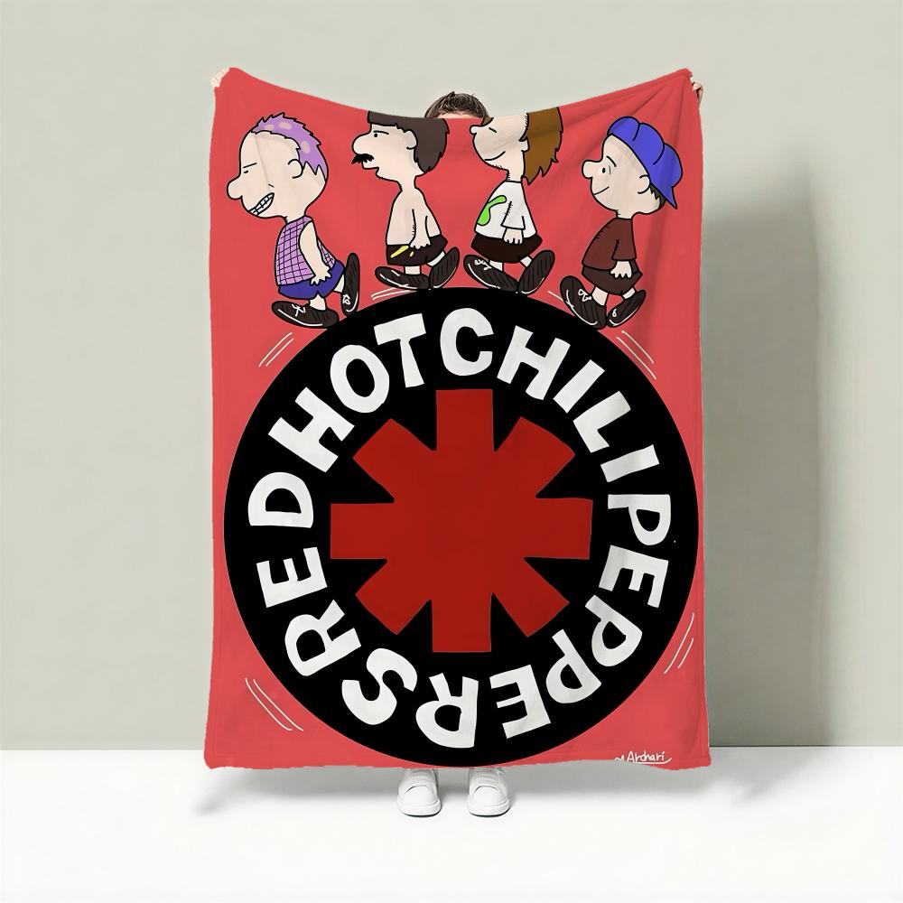Band R-Red Hot Chili Peppers Throw Lightweight 240g Flannel Blanket Soft Skin-friendly for Summer Cooling 75cmx90cm