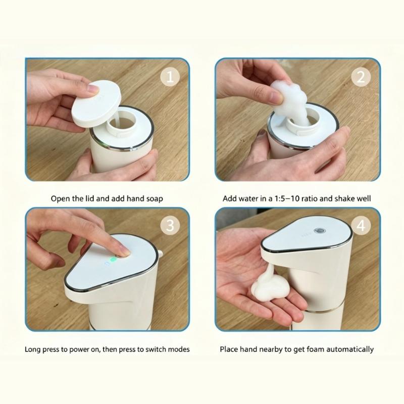 350ML Intelligent Sensor Multi-Speed Contact-Free Wall-Mounted Vertical Hand Sanitizer Bubble Machine Rechargeable Soap Dispenser