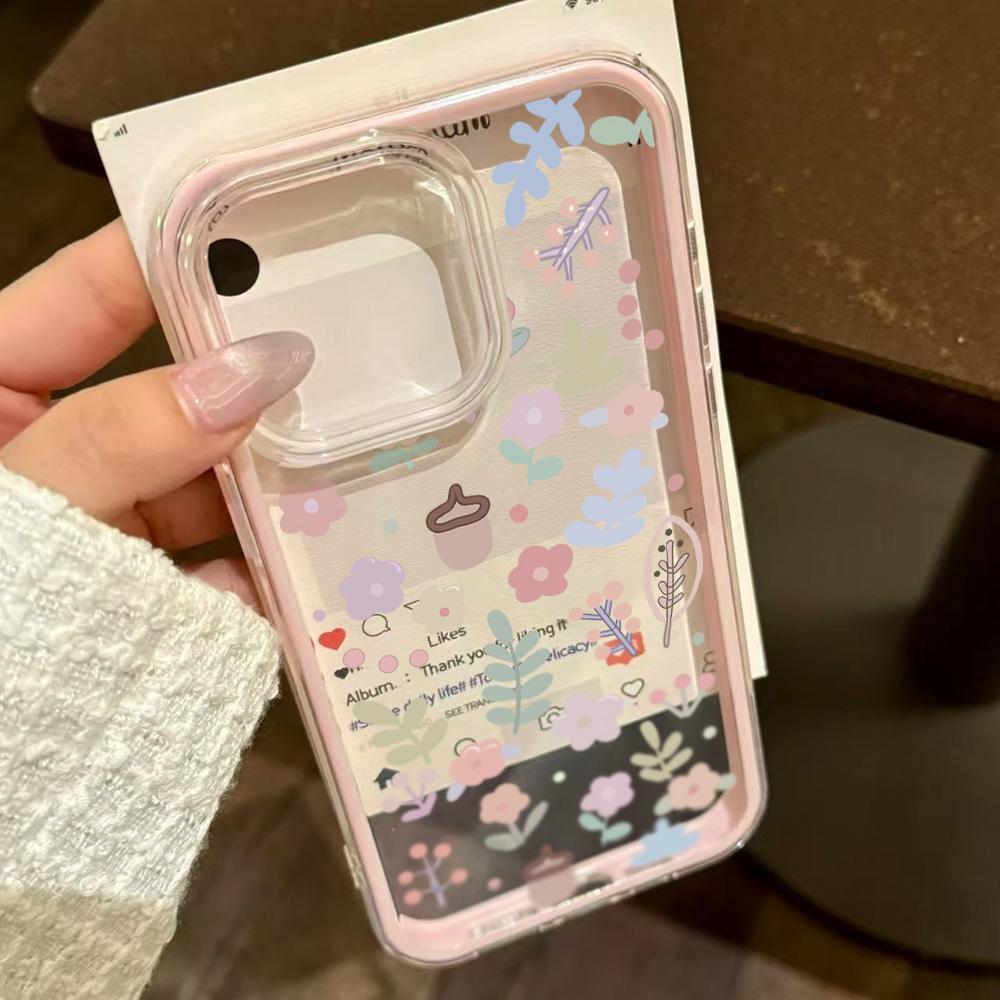Transparent Flower Phone Case For iPhone 15 Pro Case iPhone 16 11 12 13 14 17 Pro Max 17 Air Soft Silicone Shockproof Cover