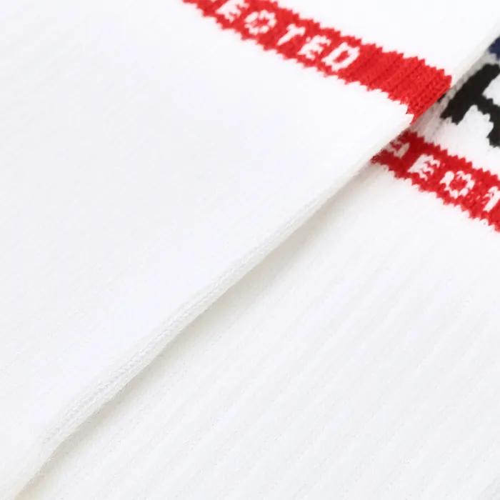 Graphic Long Socks - White