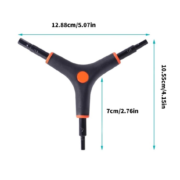 Wear Resistant Inner Hexagonal Spanner 3 Way Bike Hexagonal Service Repair Tool Y Type Wrench Bicycles Maintance Tool