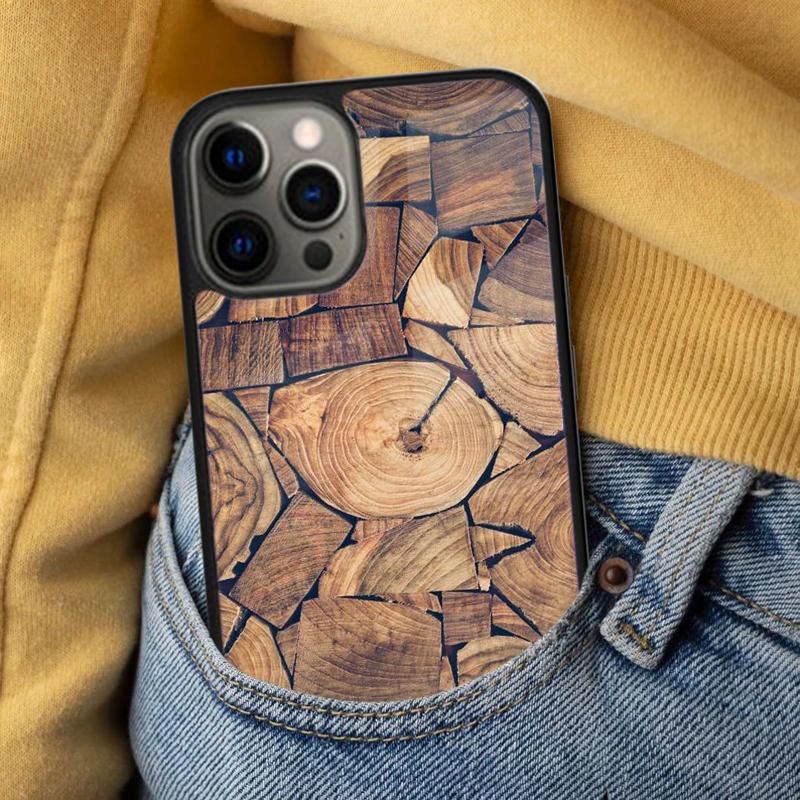 Wood Wooden Design Soft Phone Case for iPhone 17 Air 16e Pro max 15 Pro 13 14 Plus 11 12 MagSafe Magnetic Coque