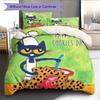 Pete Cat Dream Bedding Quilt Set Quilt Cover Pillowcase Home Decoration Birthday Gift (1 * duvet cover + 2 * pillowcase, without core)