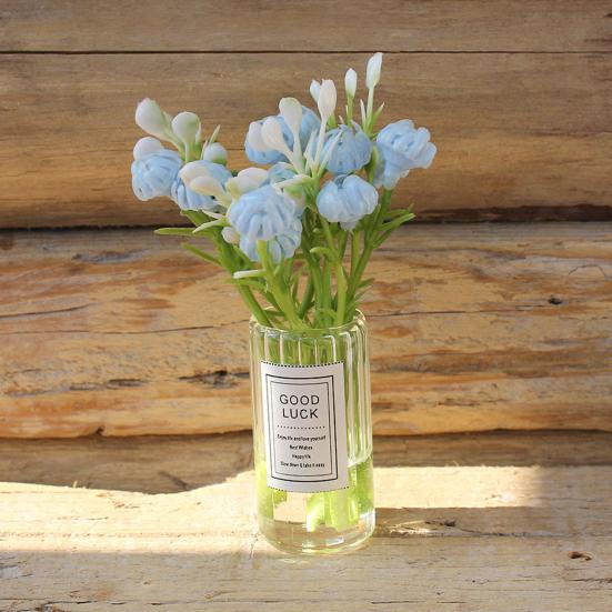Miniature Flower Vase for Dollhouse, Mini Floral Vase Figurine, Tiny Clear Plants Vase Model, 1/12 Scale Dollhouse Decor Accessories