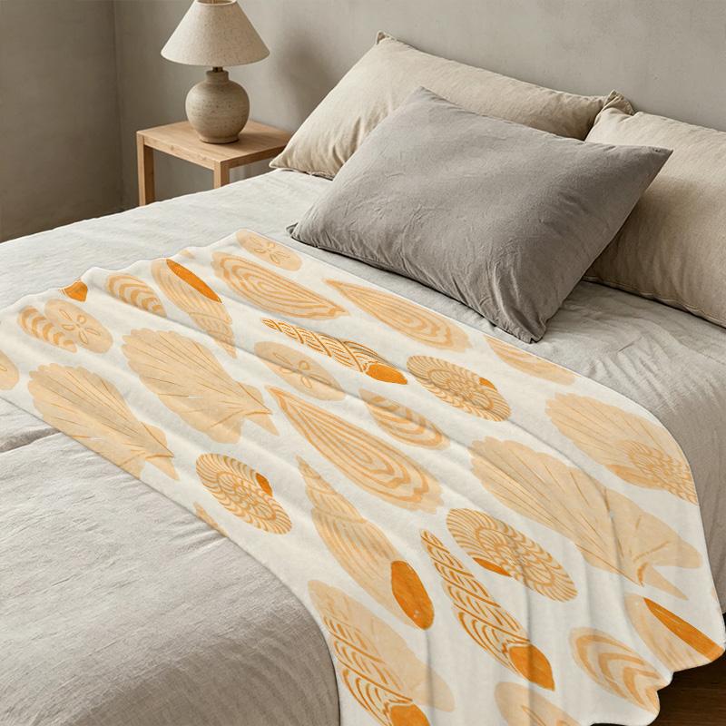 Shell Series Plush Flannel Blanket – Soft Warm No-Shed Single Throw, Cozy Bedroom Decor, Ideal for Christmas & Halloween
