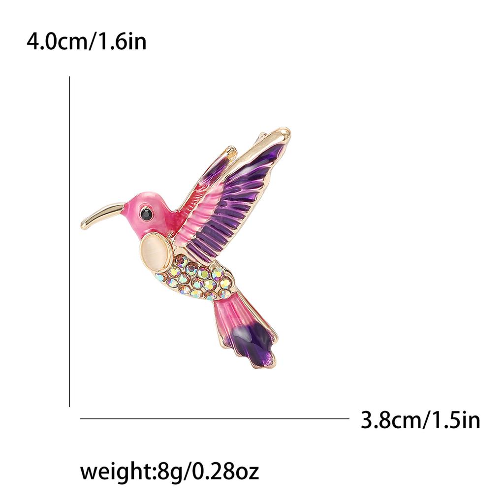 Creative Alloy Enamel Hummingbird Brooch Delicate Cartoon Women'S Suit Coat Corsage Ornament Pin