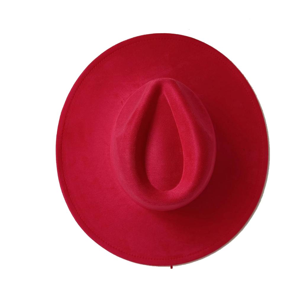 For Burning Vegan Suede Fedora Rancher Hats Blank Hats Multicolor Heart Shaped Top 9.5Cm Brim Unisex Jazz Hat Church Hat