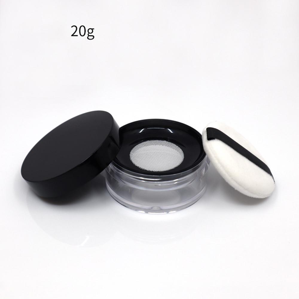 1pc 10g/20g Portable Plastic Powder Box Handheld Empty Loose Powder Pot With Sieve Mesh Cosmetic Travel Makeup Jar Container