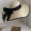Oversize Straw Sun Hat Bowknot Ribbon Sun Protection Hat Fashion Weave Sun Cap  Seaside
