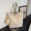 Women's Large Corduroy Tote - Summer 2026 Casual Bucket Shoulder Bag