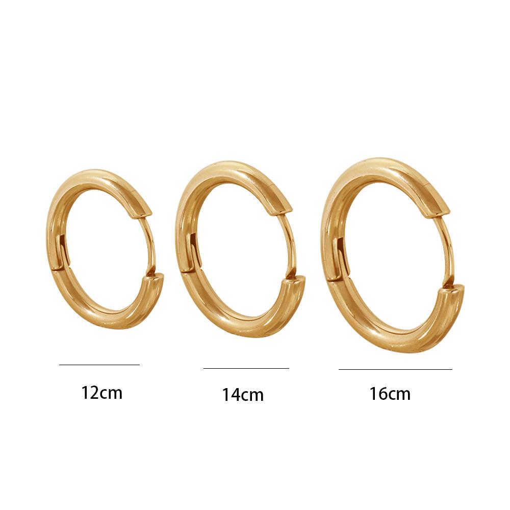 Color 1 Pair Accessories Hoop Earrings Round Circle Earrings Buckle Titanium Steel