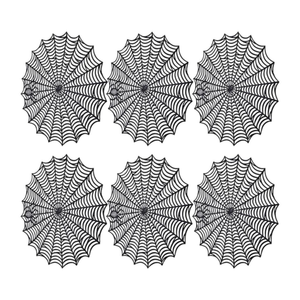 Halloween Spider Web Placemats Durable PVC Material Multi Purpose Table Decor For Spooky Party Dinner Or Everyday Use