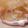 Beixi S925 Sterling Silver Interlocking Heart Necklace for Women