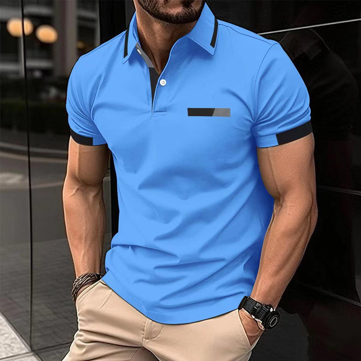 

Summer T-shirt Men s Button Printed Sports Polo Shirt XXXL