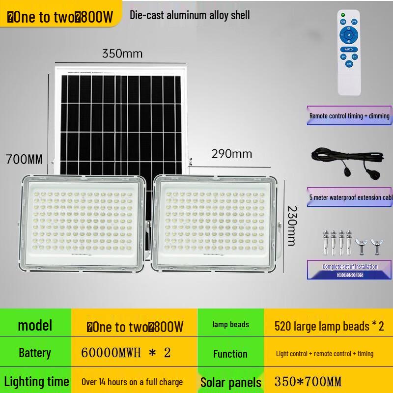 UOSU 800W Solar Outdoor Floodlight