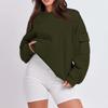 Women's Fashion Casual Solid Color Autumn And Winter Loose Round Neck With Pocket Pullover Sweatshirt Top