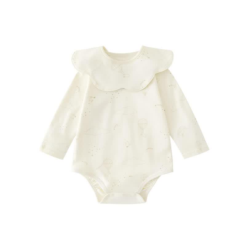 Minibala Cotton Long-Sleeve Baby Bodysuit with Bib