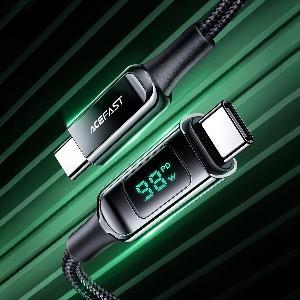 Kabel Acefast C6-03 Black Usb-C - Usb-C Pd Qc 100W 5A 480Mb/S 2M - Czarny