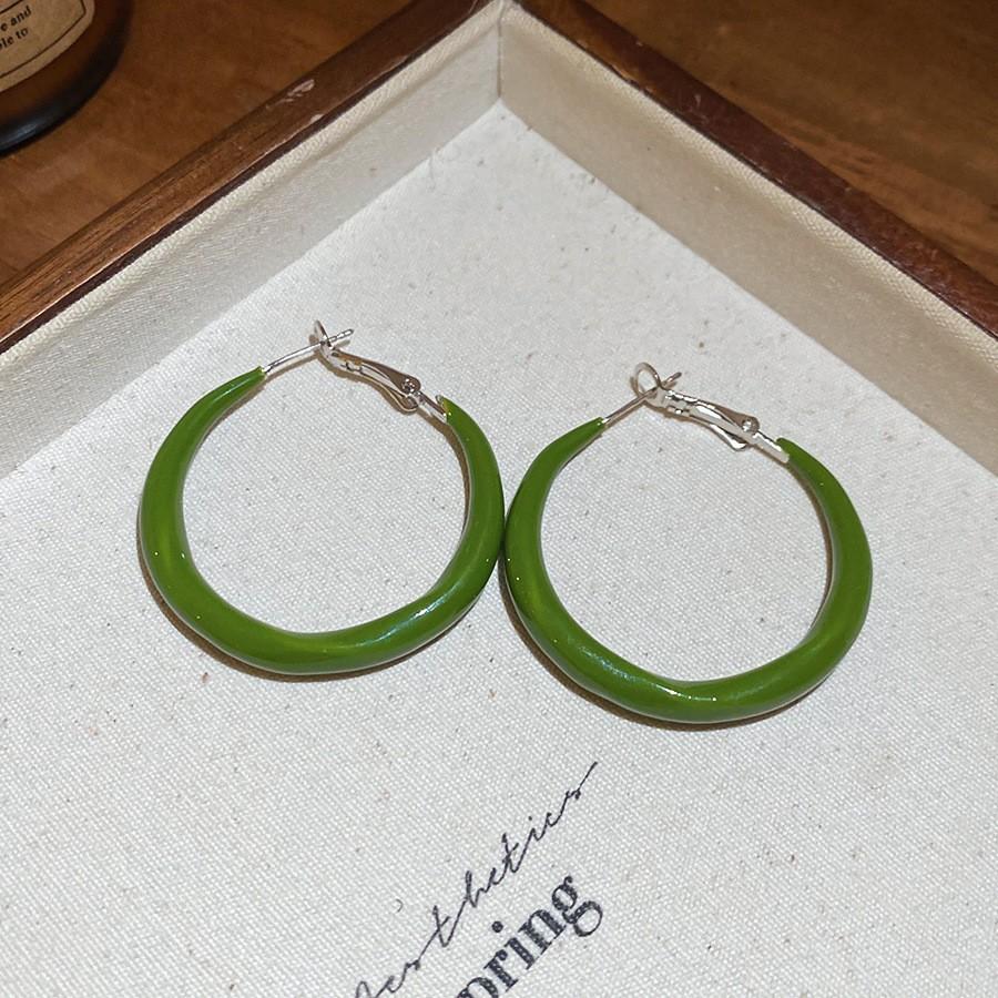 Silver Needle Green Butterfly Flower Pearl Stud Earrings Small Fresh High-end Earrings Earrings Women