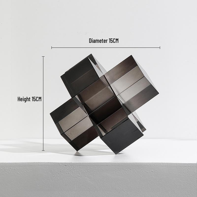Modern Minimalist 3D Geometric Glass Cross for Living Room or Office Decor