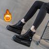 Fashion 2025 New Autumn Winter 9cm Cow Genuine Leather Down Cloth Women Ankle Booties Platform Wedge Females Plush Warm Shoes Snow Boots