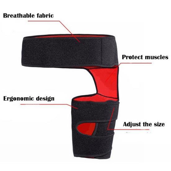 Hip Brace Thigh Support with Adjustable Fastener Tape Breathable Non-Slip Design Universal Size