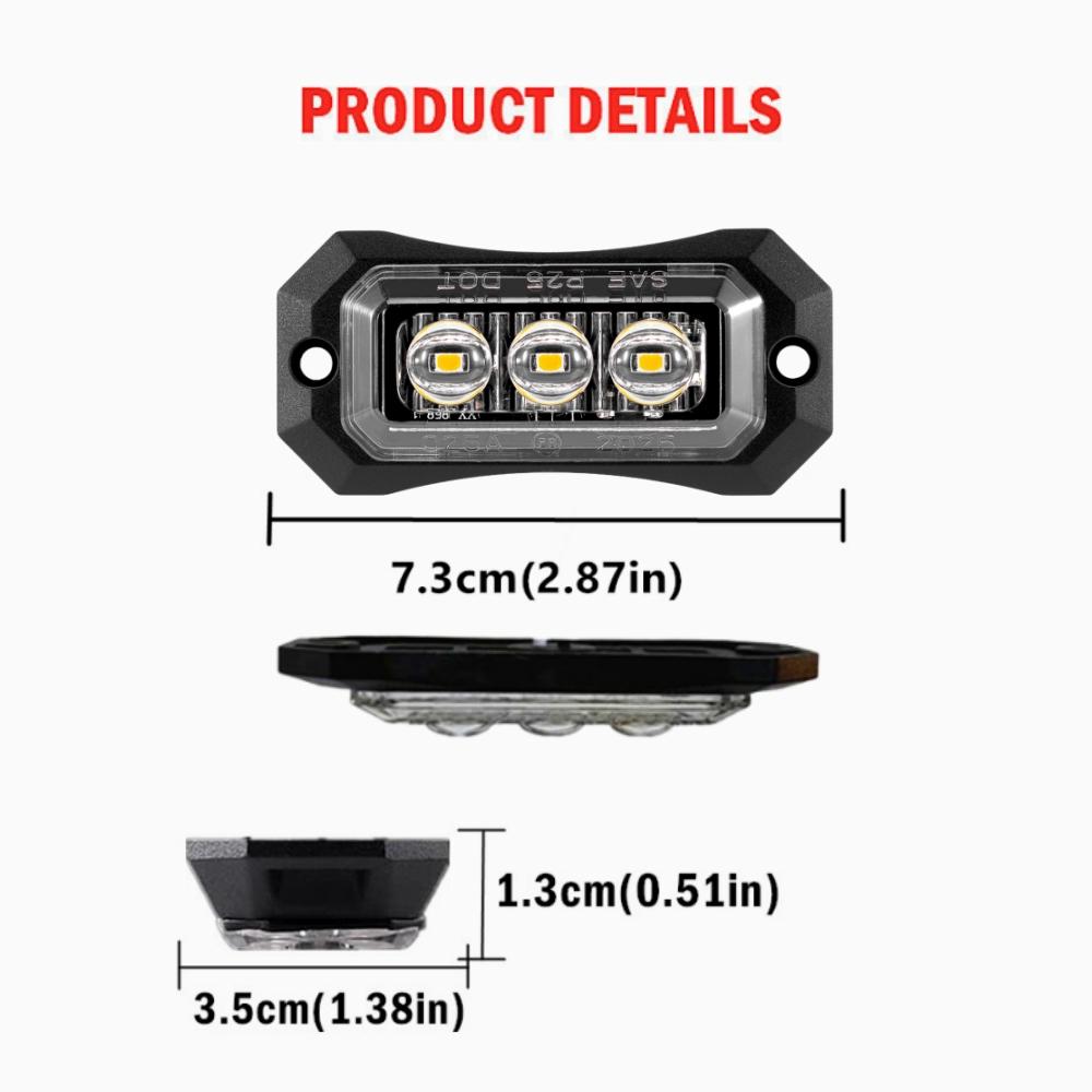 8PCS Truck Lighting LED Side Marker Boat Trailer Lights 3LED Clearance Lights Assembly LED Light Truck 24v 12v