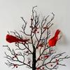 Christmas Cardinal Tree with Lights Light Up Holiday Atmosphere Decor Easy Assembly for Yard Pathway Garden Xmas Party Decoratio