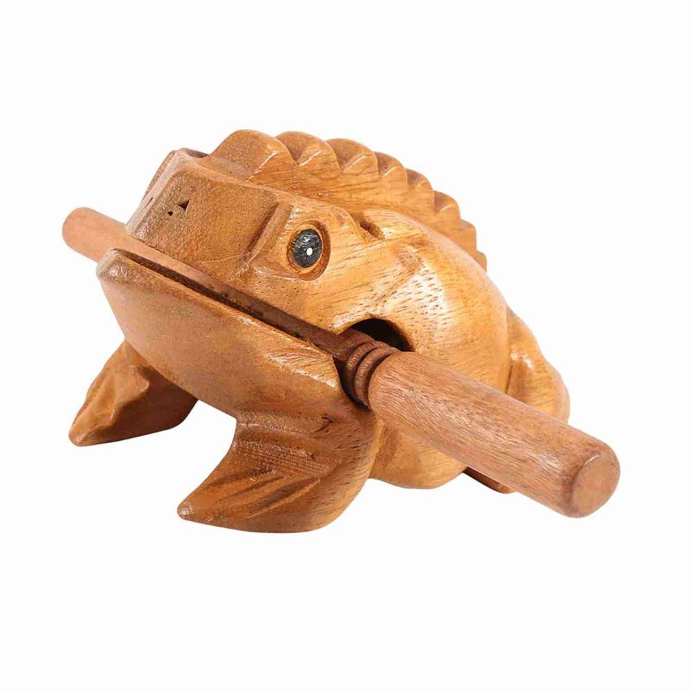 Solid Wood Carved Wood Frog Percussion Instrument Yeliow Solid Wood Carved Frog Office Decor