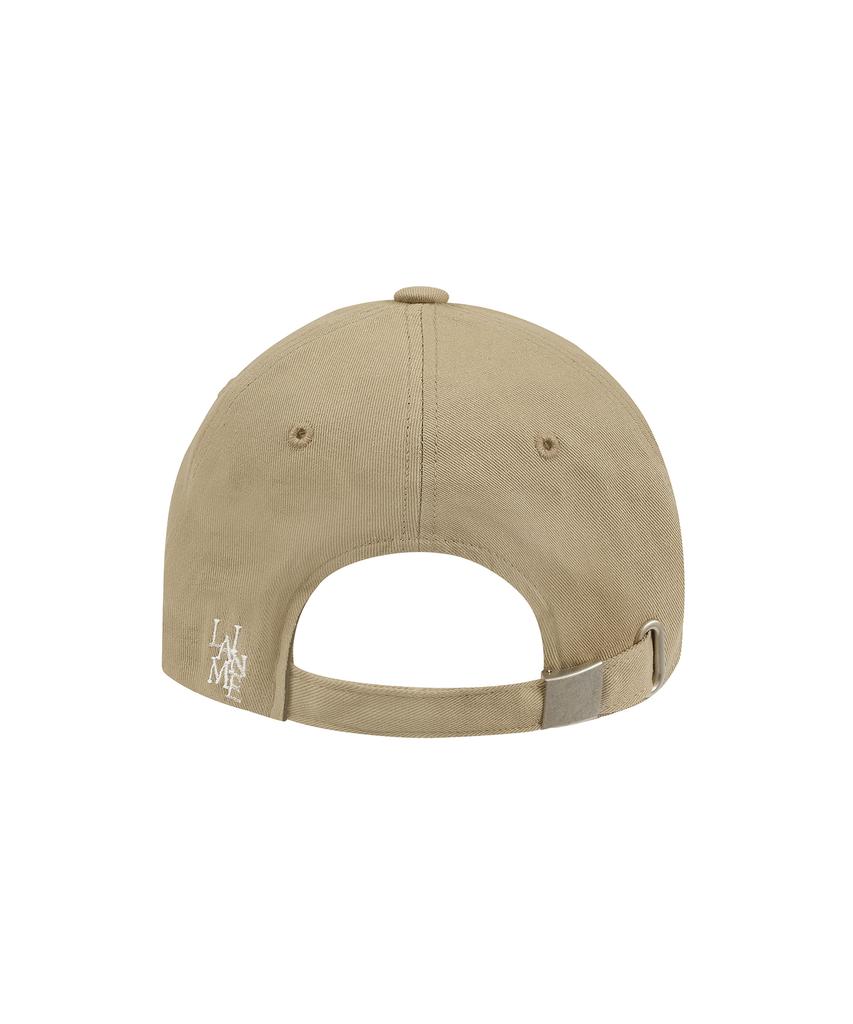 Leinleim Unisex Bio-Washed Round Logo Ball Cap Beige