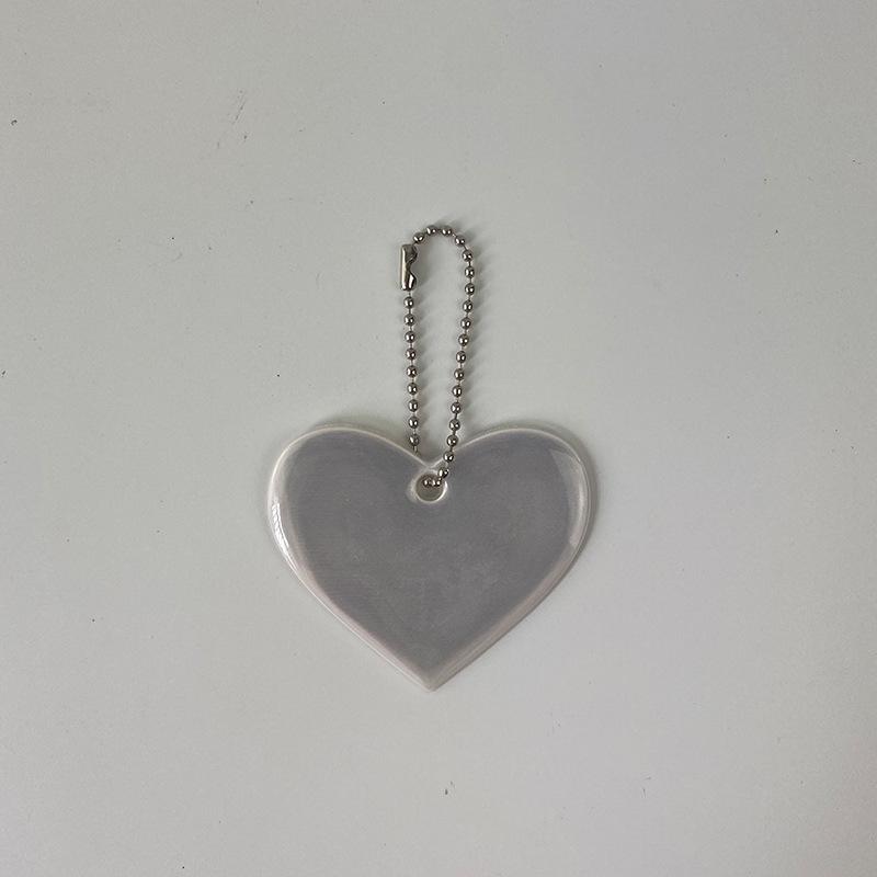 Milai Reflective Heart Pendant Keychain - Student Backpack Safety Ornament