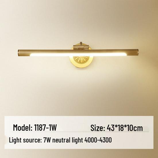 Nordic Copper Vanity Wall Light - American Retro Bathroom Design
