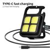 Outdoor Camping Multifunctional Keychain Light Usb Rechargeable Cob Bright Flashlight Carabiner Flashlight Flashlight Keychain