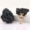 1pc Natural Colorful Mineral Coal Crystal Mineral Brass Single-hole Drawer Handle Creative Cupboard Door Handle