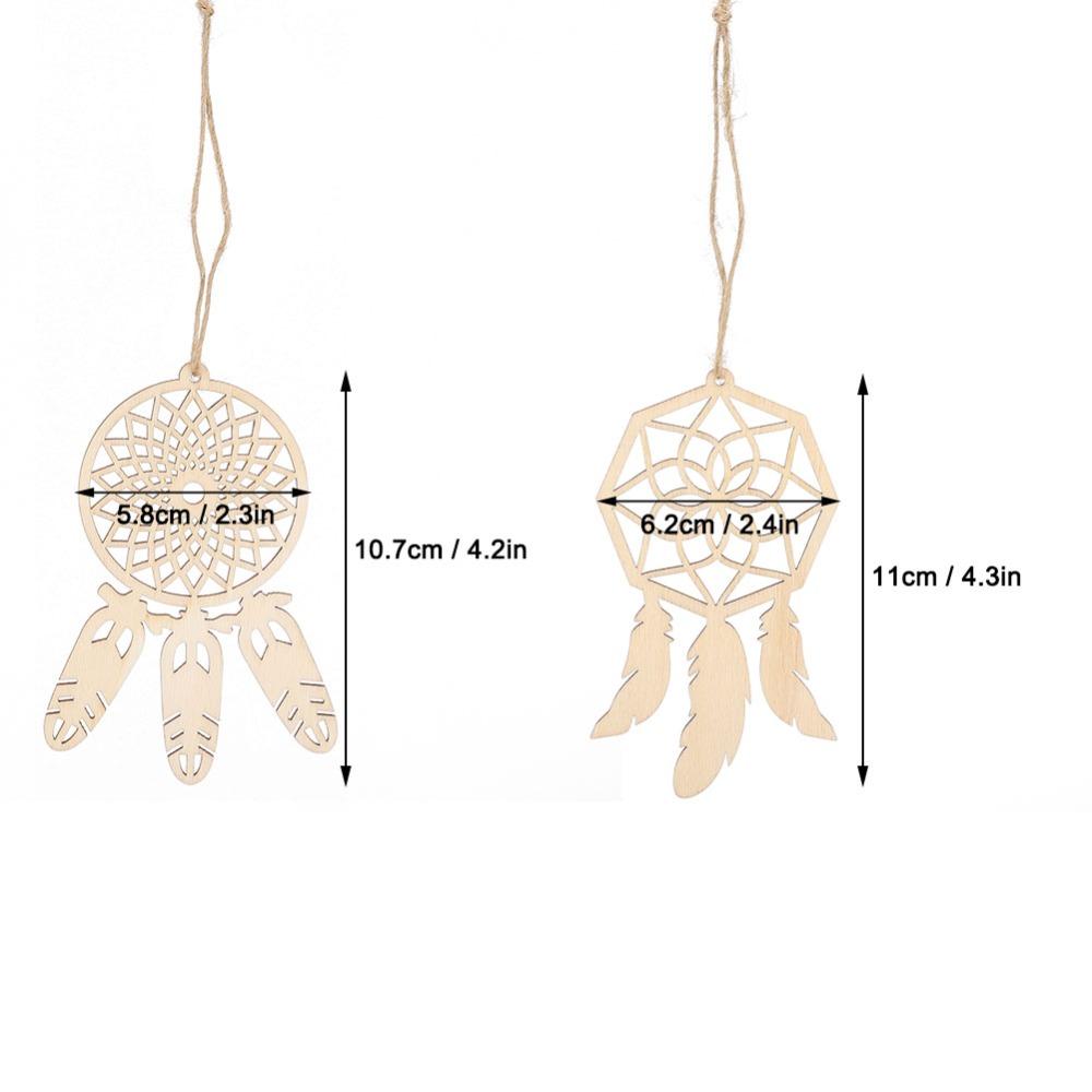20pcs Wood Wooden Dreamcatchers Wooden Pendant Unfinished Wood Hanging Ornaments String Decor Dream Catcher Kits Boho Bedroom