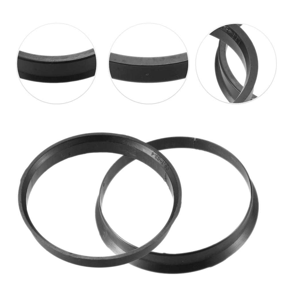 ACROPIX Car Hub Center Ring Universal 63.4mm-65.1mm Black 2pcs