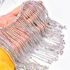 Long Crystal AB Rhinestone Tassel Chain Flatback Wedding Dress Belt Shoulder Decoration DIY Accessories Garments Bridal Fringe