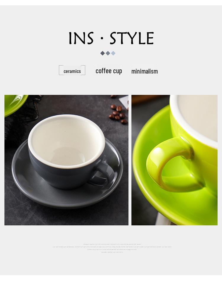 250ml Thickened Ceramic Latte Art Cup - Large Capacity, Light Luxury, Retro Design, Customizable Logo