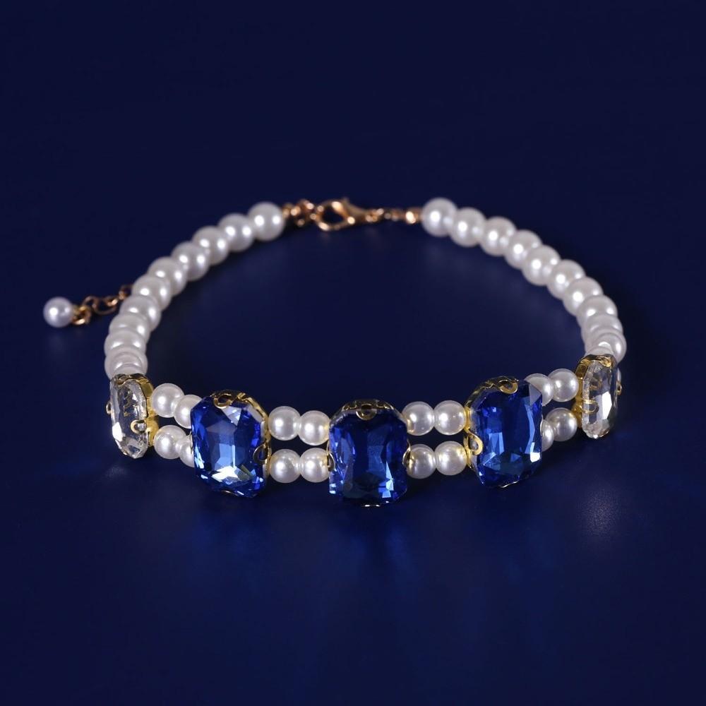 Double Layer Pet Pearl Collar Adjustable Luxury Pet Jewelry Ragdoll Cat