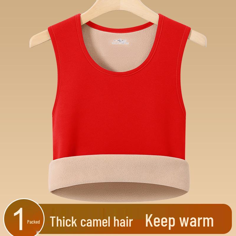 

Мужской жилет с круглым вырезом, теплый, верблюжий, на флисовой подкладке из шерсти - без рукавов, утолщенный, облегающий, осенне-зимний слой 5XL (190-210 lbs recommendation)