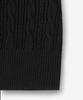 BLOND9 Crop Cable Punch Short Sleeve Collared Knit_Black