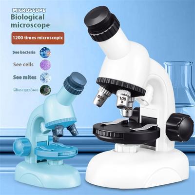C2504 STEM Microscope for Elementary Middle School Students 1200x Magnification Science Experiment Kit Educational Toy Set
