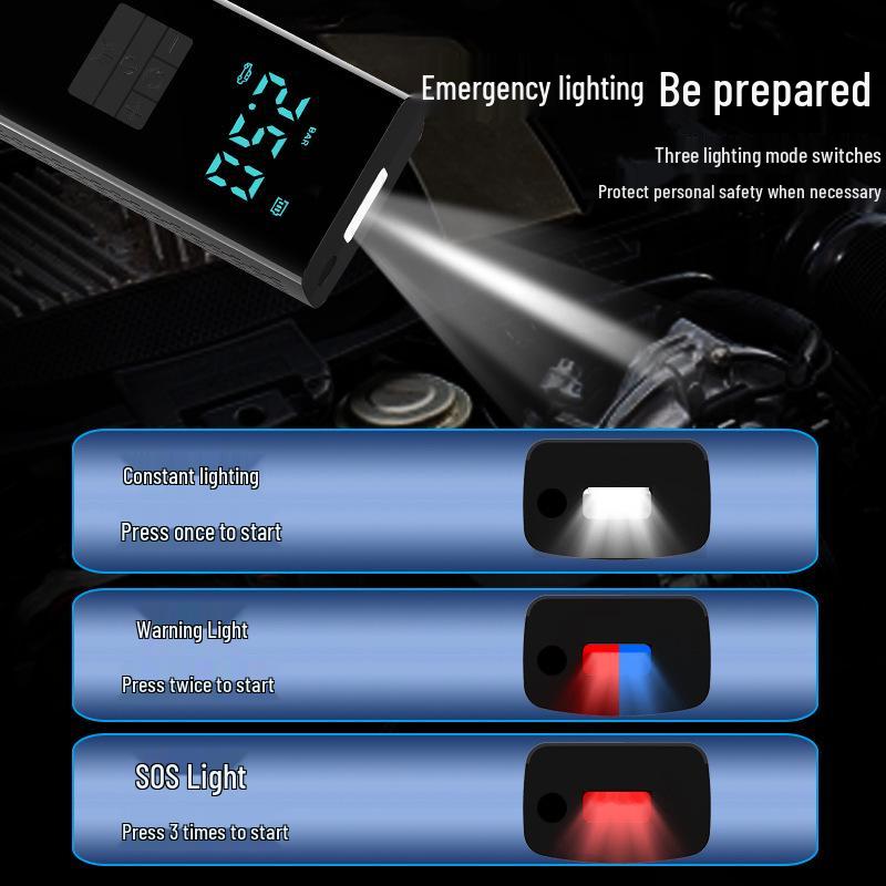Multifunctional 12V Wireless Portable Car Jump Starter & Air Pump